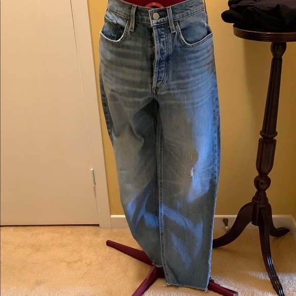 Denim Forum The Arlo High Rise Straight Blue Straight Leg Jeans - Picture 1 of 17
